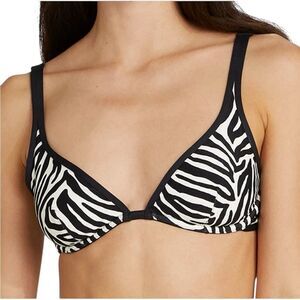 KATE SPADE New York Bralette Bikini Top‎ Black/White Zebra XS New
